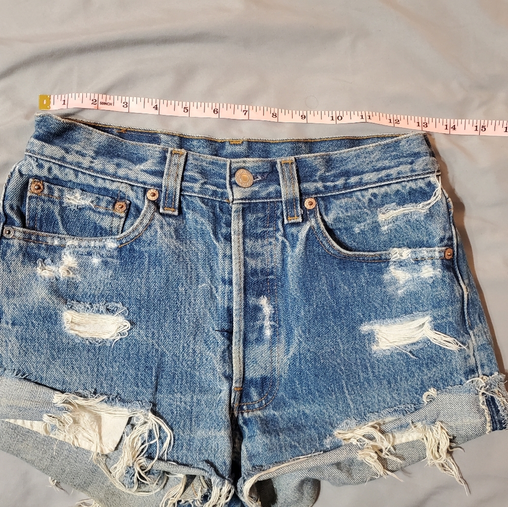 Vintage Levi's 501xx distressed cut off denim - Picture 2 of 8